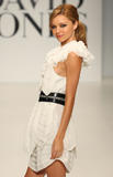 Model Miranda Kerr showcases designs by Jets on the catwalk at the David Jones Spring/Summer 2009 Season Launch at The Peninsula, Docklands on August 13, 2009 in Melbourne, Australia