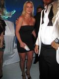 Britney Spears shows her cleavage and legs in short body hugging black dress at Ed Hardy Party in Hollywood